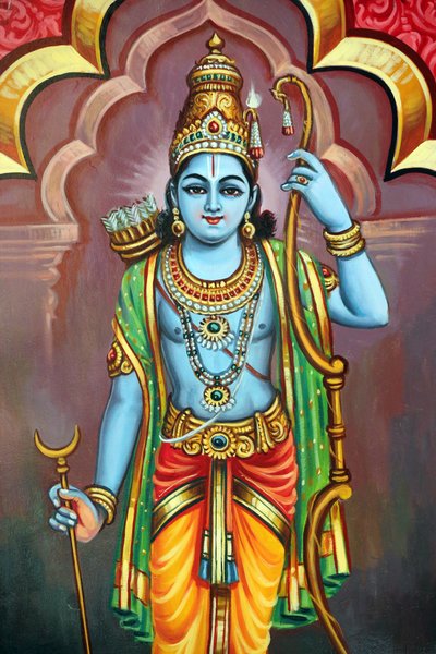 Sri Vadapathira Kaliamman hindu templom. Visnu avatárja. Lord Ramath megtestesülése. Szingapúr alkotó: Unbekannt