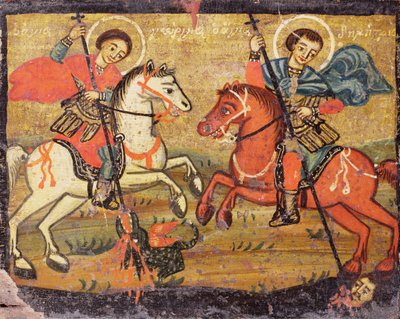 Szent György és Szent Demetriosz, görög (tartományi) alkotó: Unbekannter Künstler