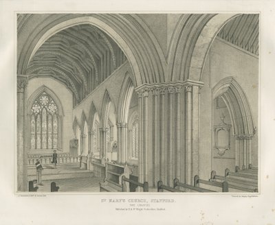 Stafford – A Szent Mária-templom belseje: színezett litográfia, nd [c 1845] alkotó: Unbekannt