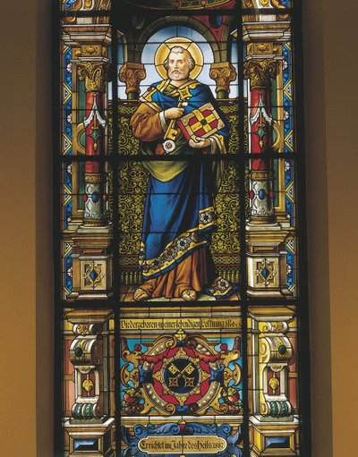 Ólomüveg ablak, St. Peter, Stockholm, Svédország alkotó: William M. Timlin
