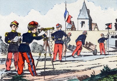 Stalkerek. Metszet „Gyermek katonai ábécéjébe”. Pont-a-Mousson képei, 1890 körül. 20 oldal. Nap: 28,5x21 cm alkotó: Unbekannt