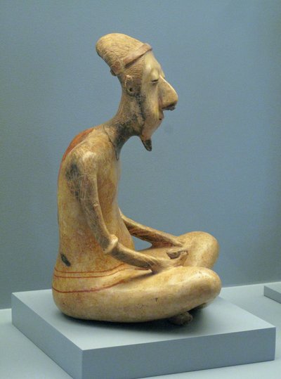 Meditáló öregember szobra, Lagunillas, késő preklasszikus-koraklasszikus időszak, Kr.e. 300-i.sz. 600 alkotó: Unbekannt