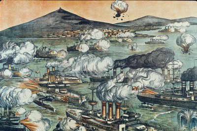 Port Arthur-i csata 1904.02.08. (metszet) alkotó: Unbekannter Künstler
