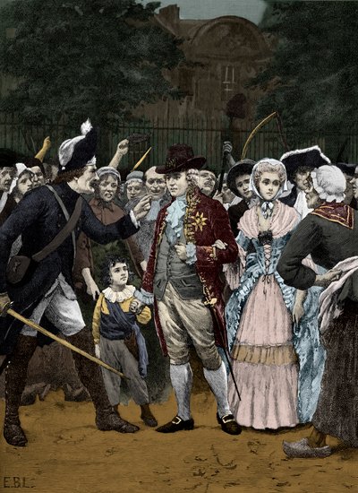A francia királyi család útban az 1792-es közgyűlésbe alkotó: Unbekannter Künstler