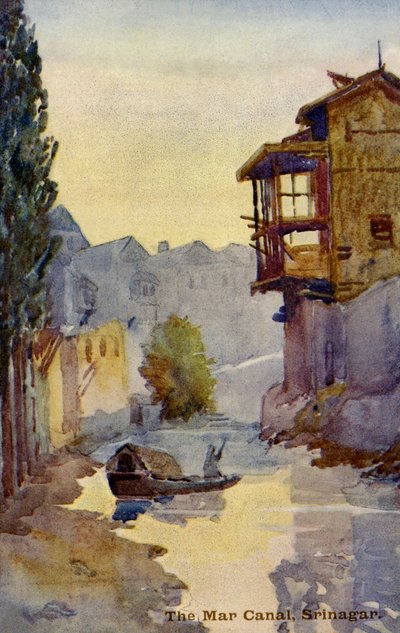 A Mar-csatorna, Srinagar, Kasmír, India. alkotó: Unbekannter Künstler