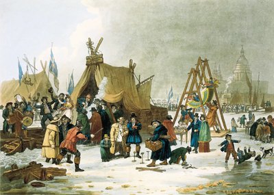 A Temze 1813-1814 telén, a régi London Bridge 1831-es lerombolása előtt a Temze nagyon hideg teleken befagyott, és a londoniak megragadták az alkalmat, hogy játszótereket alakítsanak ki a gyerekeknek, jégpályákat rögtönöztek, és felállítottak tíz alkotó: Unbekannter Künstler