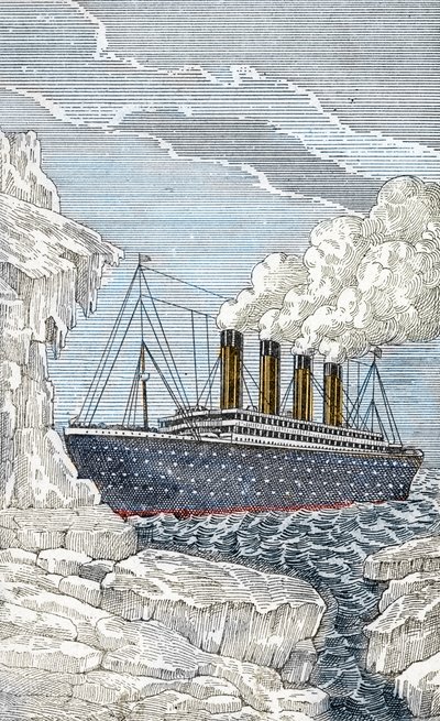 A Titanic hajója jéghegynek ütközött április 14-én alkotó: Unbekannter Künstler