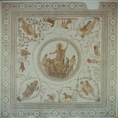 Neptunusz diadala és a négy évszak, római, La Chebbából, Kr.u. 4. század (mozaik) (részletekért lásd: 104354) alkotó: Unbekannt