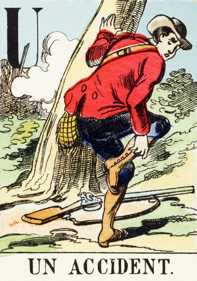 U: Egy baleset – A vadászábécé, 1890 körül (metszet) alkotó: Unbekannt
