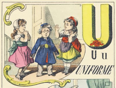 U : egyenruha – Játékábécé, 1890 körül (illusztráció) alkotó: Unbekannt