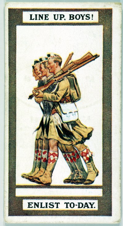 Egyesült Királyság: Cigarettakártyák – WW1 toborzás alkotó: Unbekannt