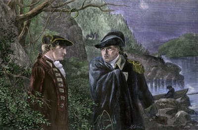 Amerikai Egyesült Államok függetlenségi háborúja (1775-1783): Benedict Arnold (1741-1801) elárulta hazáját azzal, hogy megígérte, hogy West Pointot átadja Angliának, 1780 júliusában. Arnold felajánlotta, hogy 20 000 fontért és a brigadéros rangért cserébe  alkotó: Unbekannter Künstler