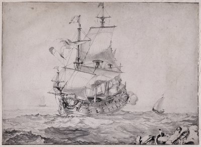 Tengeri hajók ágyúval lövöldöznek - Pierre Puget (1620-1694) rajza 17. század Nap 23x32,5 cm Musee Grobet Labadie Marseille alkotó: Unbekannter Künstler
