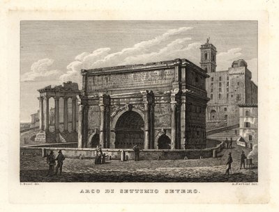 Kilátás a Septimius Severus boltívre, Arco di Settimio Severo, Róma alkotó: Unbekannt