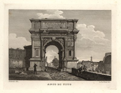 Kilátás a Titus diadalívre, Arco di Tito, Róma alkotó: Unbekannt
