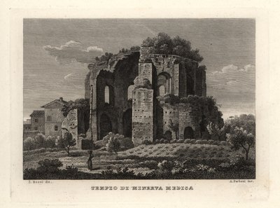 Kilátás a Minerva Medica-templomra, a Tempio di Minerva Medica-ra vagy a római nymphaeumra alkotó: Unbekannt