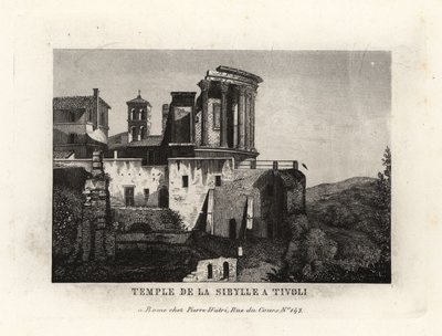 Kilátás a Sybil-templomra vagy a Vesta-templomra Tivoliban alkotó: Unbekannt
