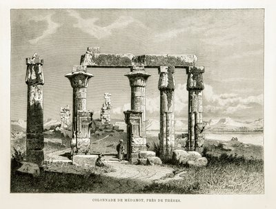 Kilátás a Medamot templom romjaira Théba közelében, Egyiptom Illusztráció Egyiptom atlaszából alkotó: Unknown