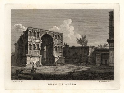 Kilátás a Janus-ív romjaira, Arco di Giano, Róma alkotó: Unbekannt