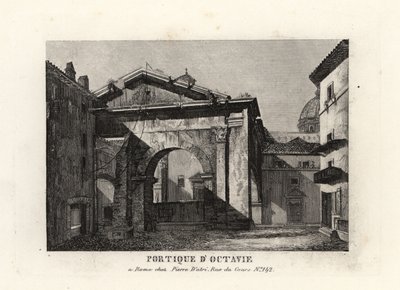 Kilátás az Octavianus portico romjaira, Porticus Octaviae, Róma alkotó: Unbekannt