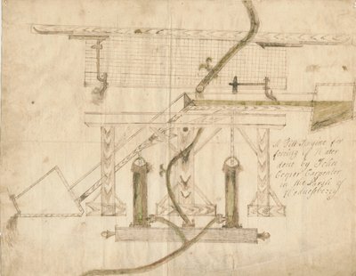 Wednesbury – A Tilt Engine: toll- és tusrajz, nd [c 1710] alkotó: Unbekannt