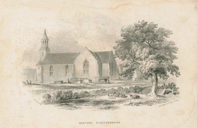 Weeford Church: litográfia, 1841 alkotó: Unbekannt