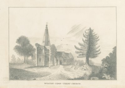 Weston-on-Trent templom: ceruzarajz, nd [XIX. század] alkotó: Unbekannt