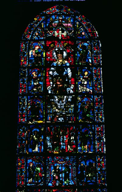 A Notre Dame de la Belle Verriere-t ábrázoló ablak a déli kórusban alkotó: Unbekannt