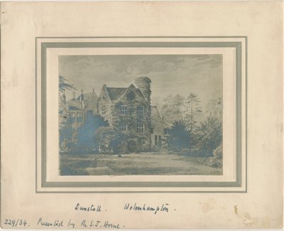Wolverhampton – Dunstall Hall: fénykép egy vízfestményről, nd [c 1860] alkotó: Unbekannt