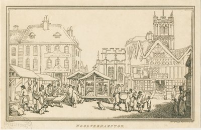 Wolverhampton – Market Place: rézkarc, nd [c 1799] alkotó: Unbekannt