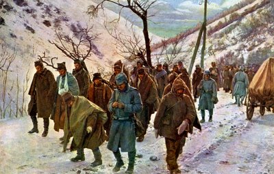 1. világháború: sebesült szerb foglyok alkotó: Unbekannter Künstler