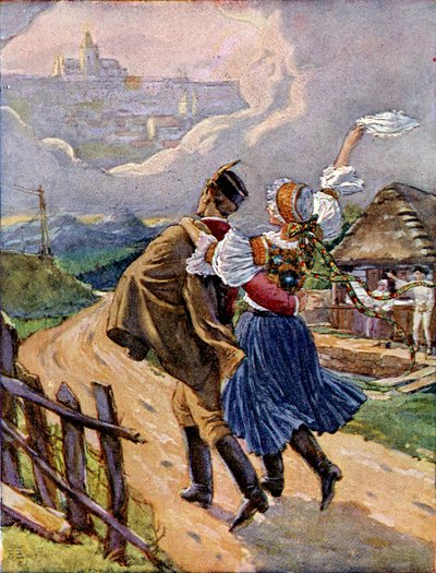Fiatal cseh pár nemzeti ruhában, 1920 körül alkotó: Unbekannter Künstler