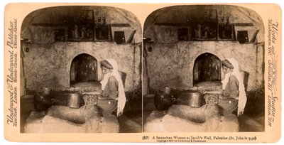 Egy szamaritánus nő a Jacobs Wellben, Palesztinában, 1900. alkotó: Underwood and Underwood