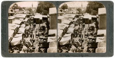 Nyitott bazár Damaszkuszban, Szíriában, az 1900-as években. alkotó: Underwood and Underwood
