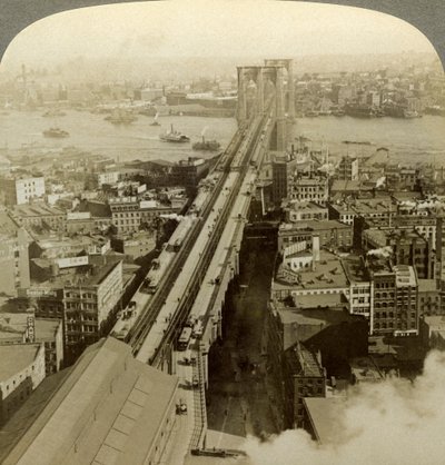 Brooklyn Bridge, New York, USA. alkotó: Underwood and Underwood