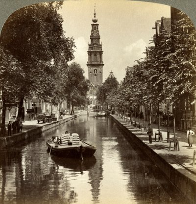 Canal, Amszterdam, Hollandia. alkotó: Underwood and Underwood