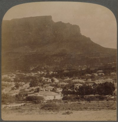 Fokváros és Table Mountain, a Signal Hill lábától nyugatra, Dél-Afrika, 1902. alkotó: Underwood and Underwood