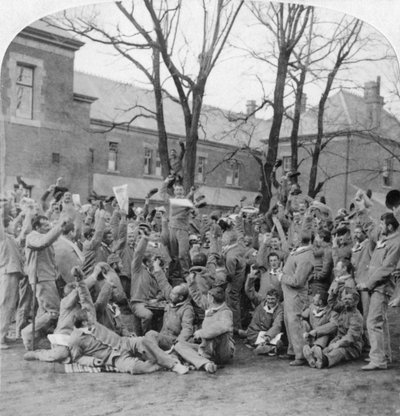 Lábadozó katonák, 10-es számú általános kórház, Bloemfontein, Dél-Afrika, búr háború, 1901 alkotó: Underwood and Underwood