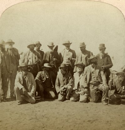Cronjes tábornok főparancsnokai a feladás után, Dél-Afrika, búr háború, 1900. alkotó: Underwood and Underwood