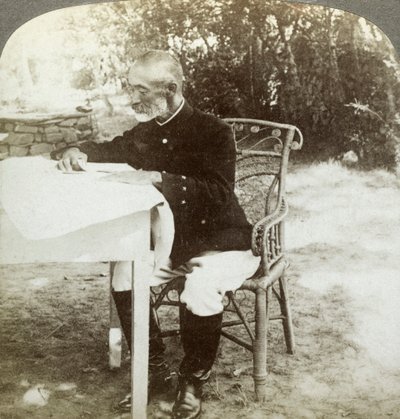 Nogi tábornok a japán főhadiszálláson, Port Arthur, Mandzsúria, 1904-1905. alkotó: Underwood and Underwood