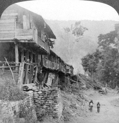 Szülőfalu, Teesta híd Darjeeling közelében, India, 1903 alkotó: Underwood and Underwood