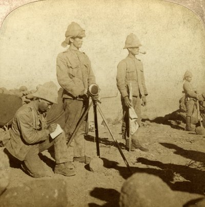 A Yorkshire Ezred jelzői, Új-Zéland Hill, Dél-Afrika, búr háború, 1900 alkotó: Underwood and Underwood