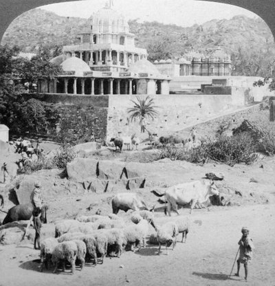 Dzsainok templomai, Abu-hegy, India, 1902. alkotó: Underwood and Underwood