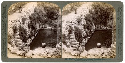 A Siloam-tó, Jeruzsálemen kívül, Palesztina, 1900. alkotó: Underwood and Underwood