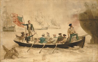 Perry átviszi a zászlóját a Niagarára alkotó: Unidentified