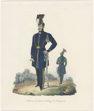 Belga zsinór, 1830 A belga Lancer 2. ezred tisztje (cím a tárgyon) alkotó: Unknown