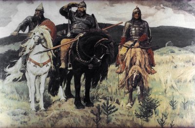 Bogatiri (A hősök) és Viktor Mihajlovics Vasnyecov, 1898. alkotó: Unknown