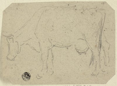 Tehénlegeltetés (recto); Egy állat feje (fordítva) alkotó: Unknown