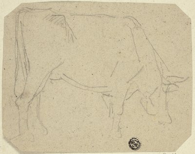 Legelő tehén (jobbra fordulva) (recto); A ló hátsó negyede (fordítva) alkotó: Unknown