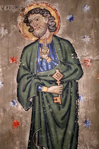 Saint-Pierre-le-Jeune protestáns templom, Szent Péter, Fresco, Strasbourg, Franciaország. alkotó: Unknown